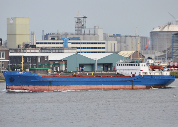 Photograph of the vessel  Dana-1 pictured passing Vlaardingen on 24th June 2011
