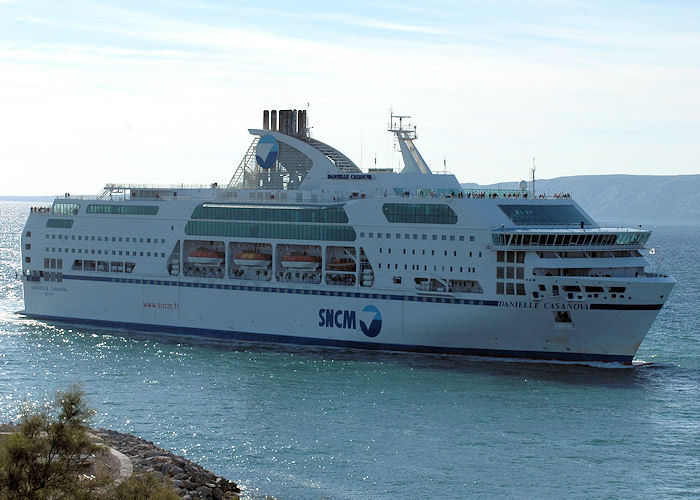Photograph of the vessel  Danielle Casanova pictured arriving at Marseille on 9th August 2008