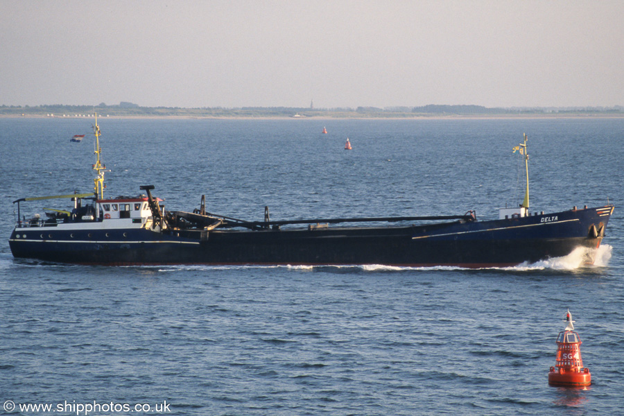 Photograph of the vessel  Delta pictured on the Westerschelde passing Vlissingen on 18th June 2002