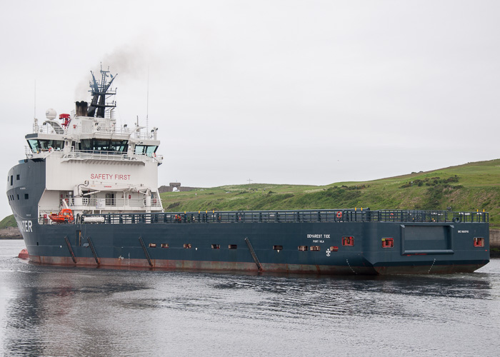 Photograph of the vessel  Demarest Tide pictured departing Aberdeen on 13th June 2014