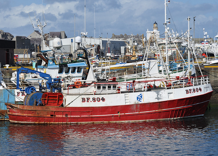 Photograph of the vessel fv Denarius pictured at Fraserburgh on 15th April 2012