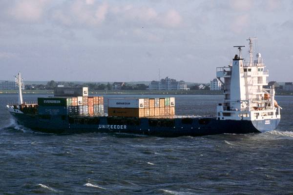 Photograph of the vessel  Deneb pictured on the River Elbe on 29th May 2001