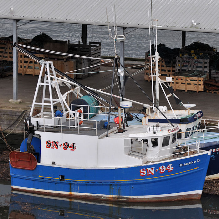 Photograph of the vessel fv Diamond D pictured at the Fish Quay, North Shields on 26th May 2013