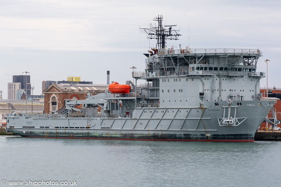 Photograph of the vessel RFA Diligence pictured in Portsmouth Naval Base on 8th July 2023