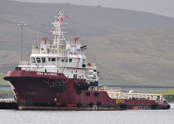 Photograph of the vessel  Dina Alliance pictured at Scalloway on 10th May 2013