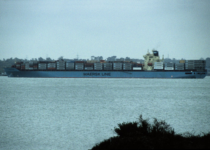 Photograph of the vessel  Dragor Mærsk pictured departing Southampton on 12th November 1996