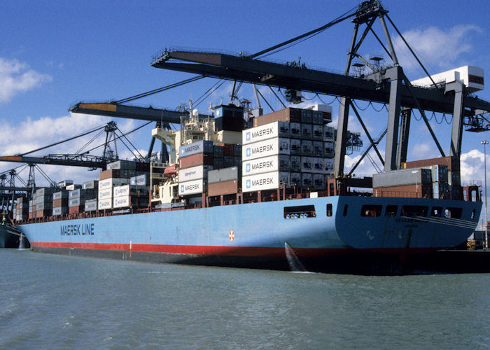 Photograph of the vessel  Dragor Mærsk pictured at Southampton Container Terminal on 13th July 1997