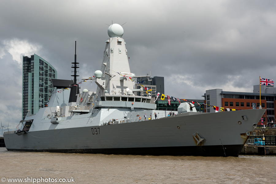 Photograph of the vessel HMS Duncan pictured at Pier Head, Liverpool on 25th June 2016