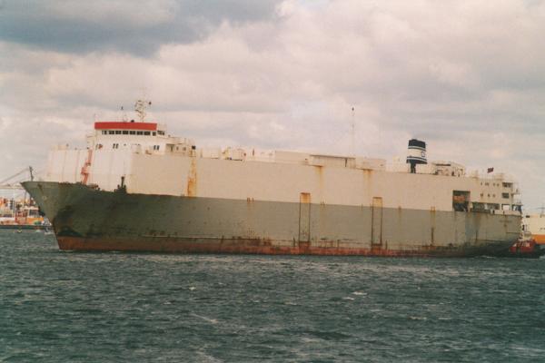 Photograph of the vessel  Dyvi Kattegat pictured departing Southampton on 28th May 2000