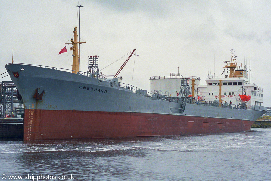 Photograph of the vessel  Eberhard pictured at Stanlow on 24th August 2002