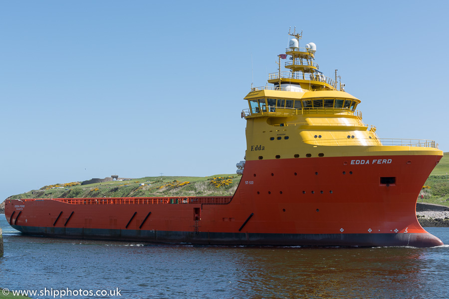 Photograph of the vessel  Edda Ferd pictured arriving at Aberdeen on 23rd May 2015