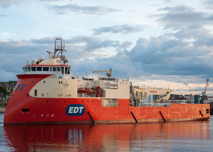 Photograph of the vessel  EDT Jane pictured departing Aberdeen on 11th June 2014