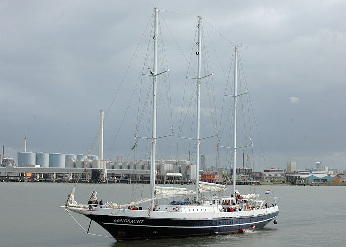 Photograph of the vessel  Eendracht pictured passing Vlaardingen on 19th June 2010