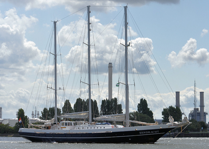 Photograph of the vessel  Eendracht pictured passing Vlaardingen on 24th June 2011