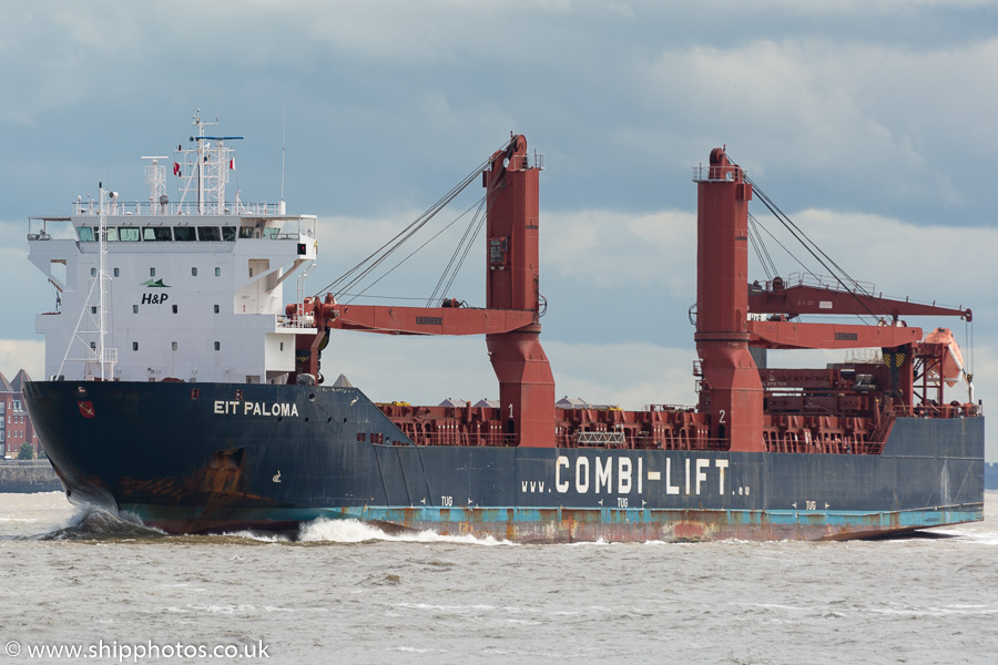 Photograph of the vessel  EIT Paloma pictured passing Seacombe on 21st June 2015