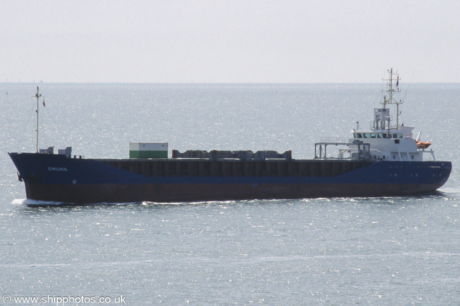Photograph of the vessel  Emuna pictured on the Westerschelde passing Vlissingen on 19th June 2002