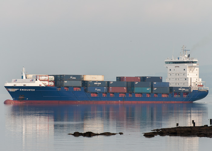 Photograph of the vessel  Encounter pictured departing Greenock Ocean Terminal on 19th September 2014