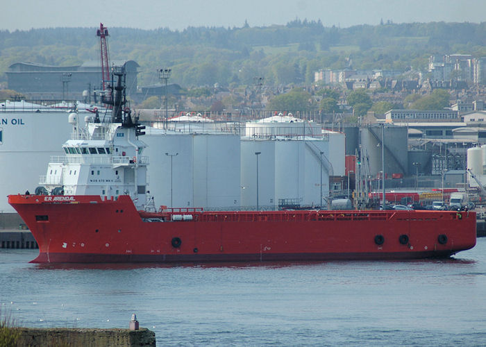 Photograph of the vessel  E.R. Arendal pictured at Aberdeen on 29th April 2011