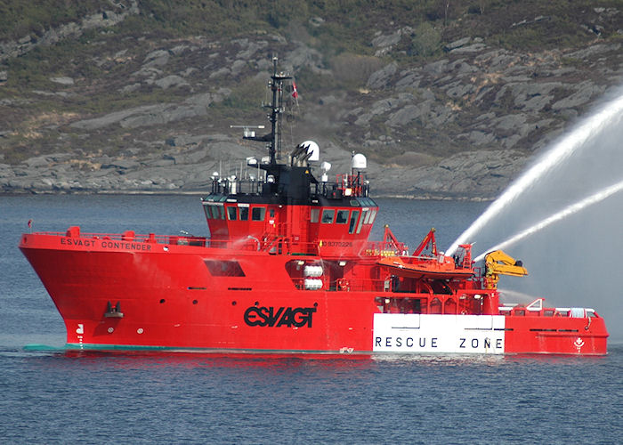 Photograph of the vessel  Esvagt Contender pictured near Haugesund on 5th May 2008
