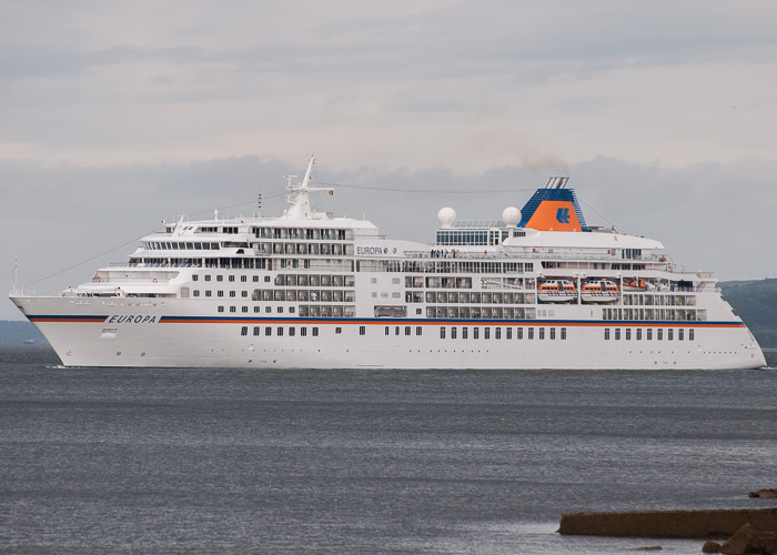 Photograph of the vessel  Europa pictured departing Greenock Ocean Terminal on 12th August 2014