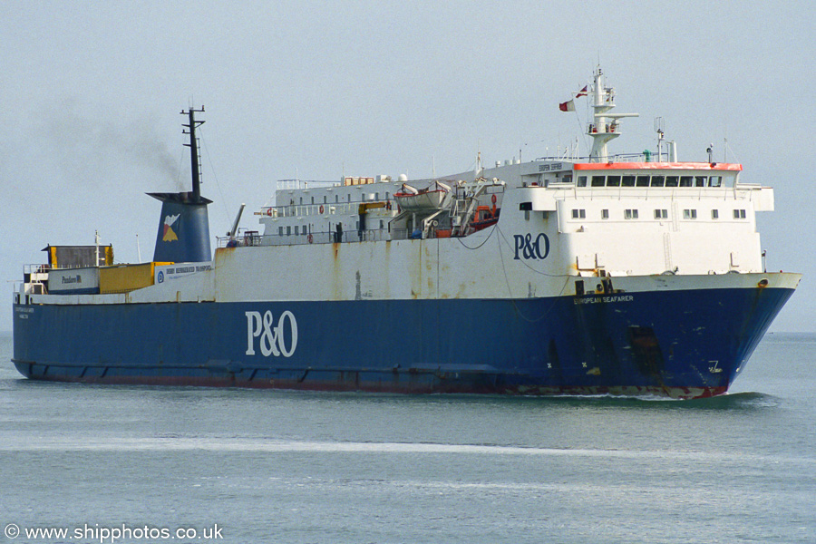Photograph of the vessel  European Seafarer pictured arriving at Larne on 16th August 2002