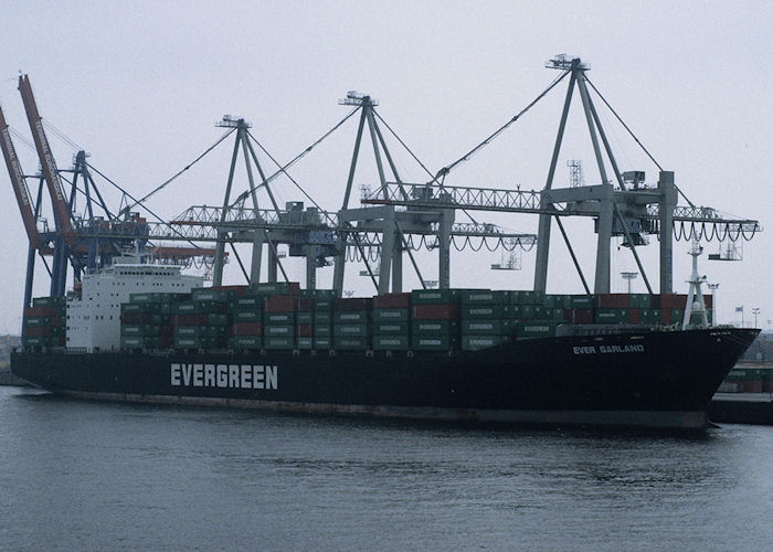 Photograph of the vessel  Ever Garland pictured in Hamburg on 25th August 1995