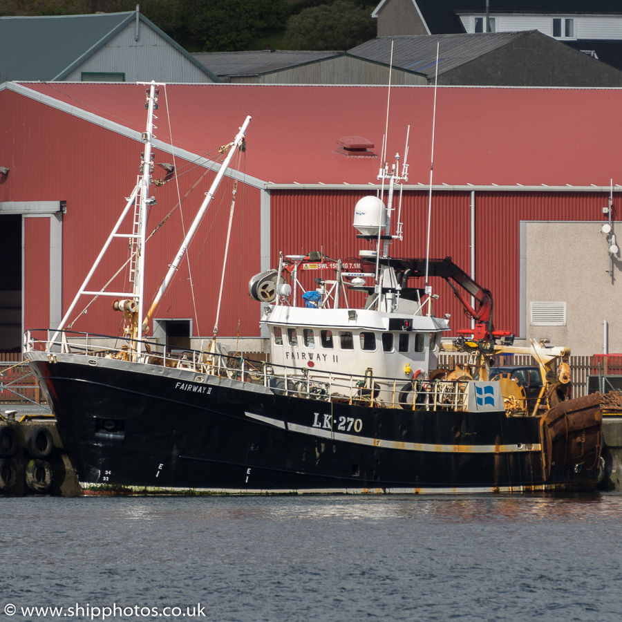 Photograph of the vessel fv Fairway II pictured at Lerwick on 20th May 2015