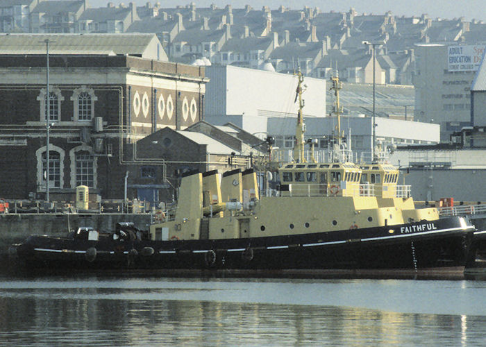 Photograph of the vessel RMAS Faithful pictured in Devonport Naval Base on 27th September 1997