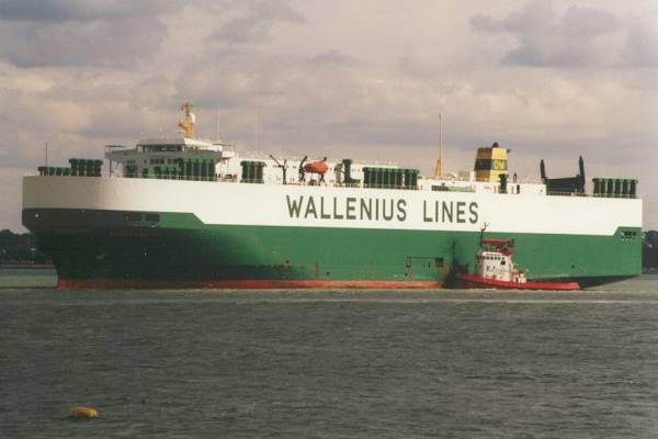 Photograph of the vessel  Falstaff pictured arriving in Southampton on 4th March 1998