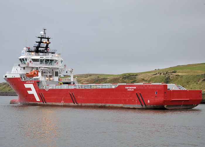 Photograph of the vessel  Far Server pictured departing Aberdeen on 15th September 2013