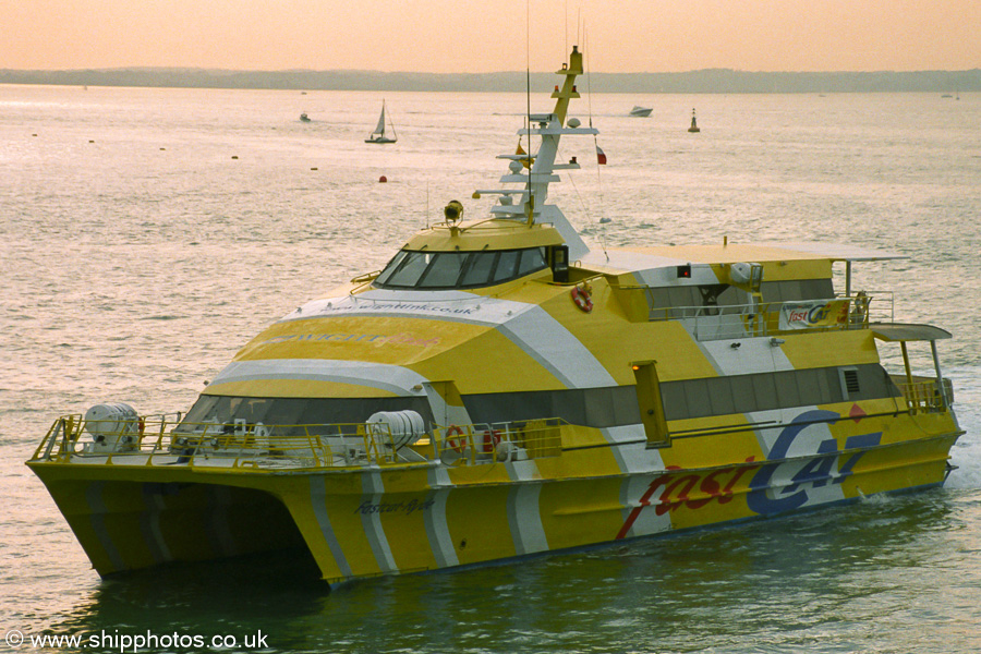 Photograph of the vessel  Fastcat Ryde pictured arriving in Cowes on 17th August 2003