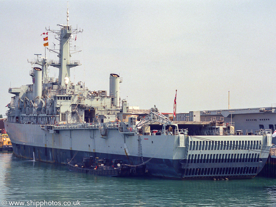 Photograph of the vessel HMS Fearless pictured in Portsmouth Dockyard on 6th July 2002