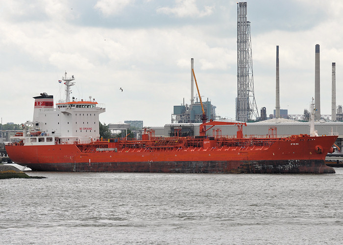 Photograph of the vessel  Fen pictured departing 1e Petroleumhaven, Rotterdam on 25th June 2012