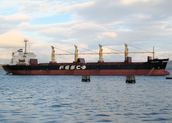 Photograph of the vessel  Fesco Angara pictured passing Greenock on 22nd November 2010