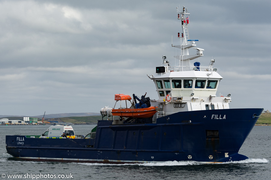 Photograph of the vessel  Filla pictured arriving at Lerwick on 20th May 2015