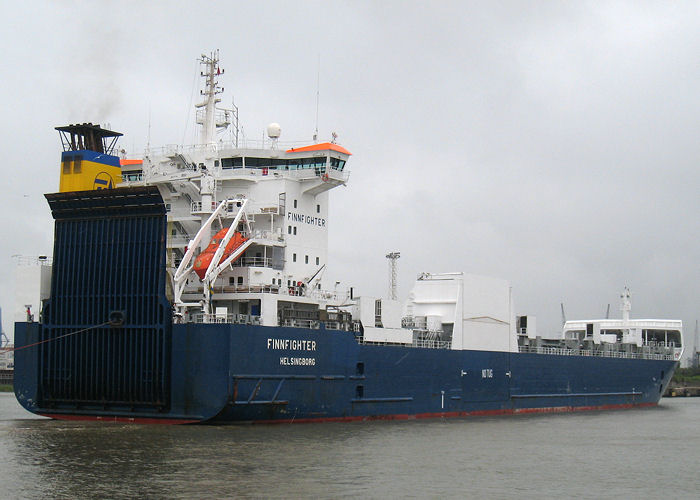 Photograph of the vessel  Finnfighter pictured entering Tilbury Docks on 17th May 2008