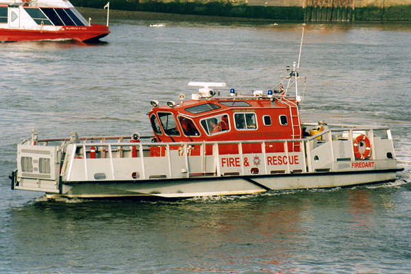 Photograph of the vessel  Firedart pictured in London on 17th January 2000
