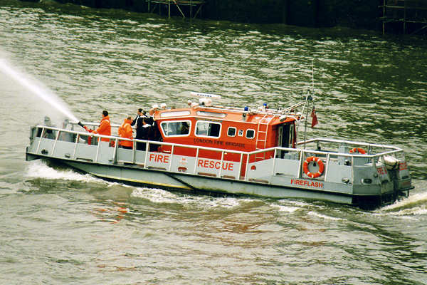 Photograph of the vessel  Fireflash pictured in London on 16th June 2000