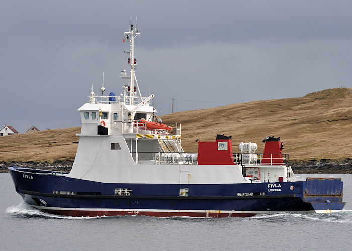 Photograph of the vessel  Fivla pictured departing Toft on 11th May 2013