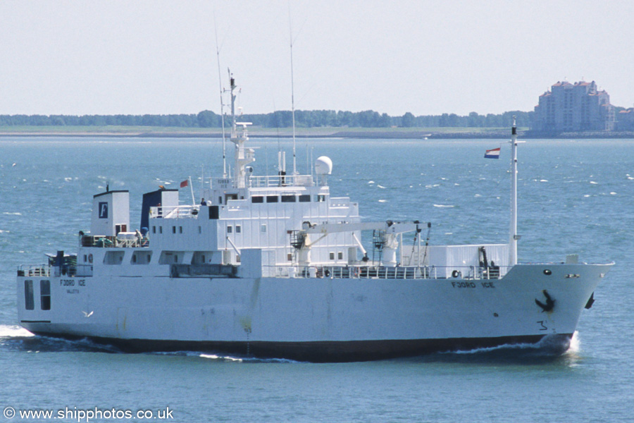 Photograph of the vessel  Fjord Ice pictured on the Westerschelde passing Vlissingen on 21st June 2002