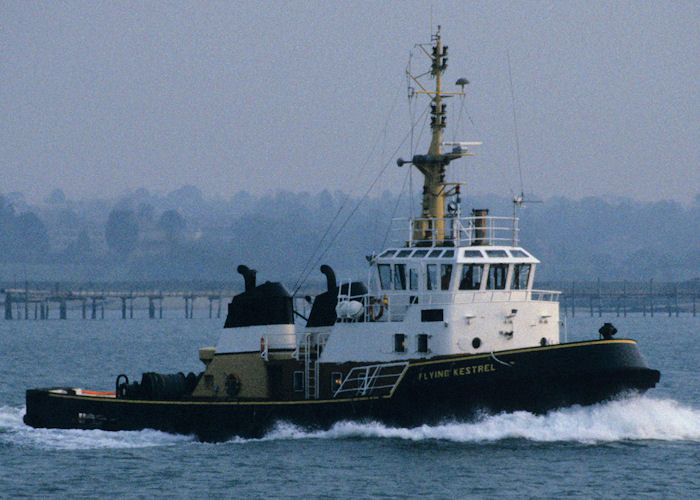 Photograph of the vessel  Flying Kestrel pictured at Southampton on 21st April 1990