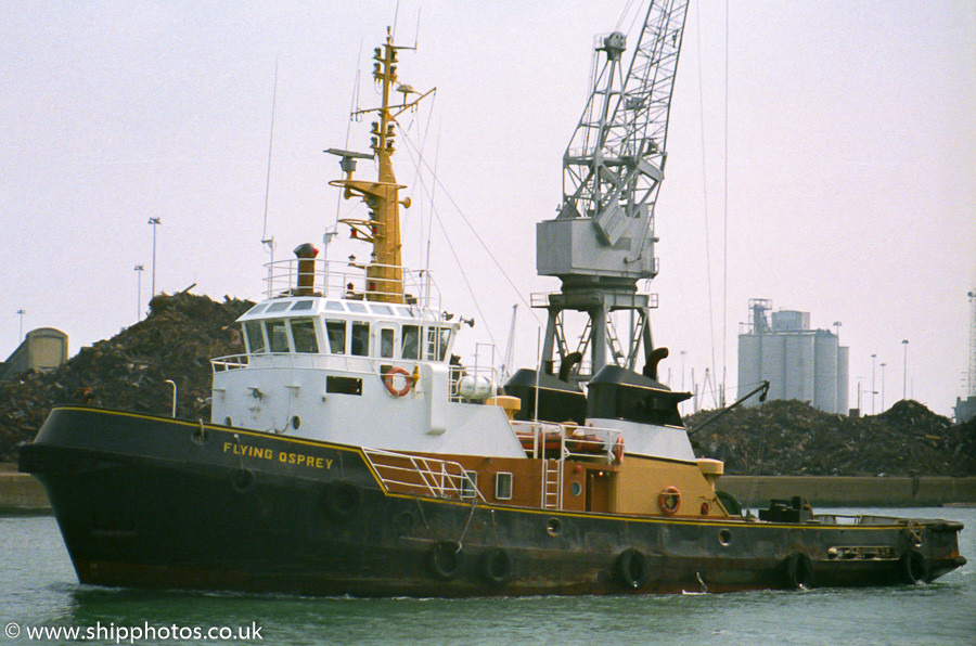 Photograph of the vessel  Flying Osprey pictured in Ocean Dock, Southampton on 3rd April 1988