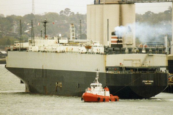 Photograph of the vessel  Fontana pictured departing Southampton on 23rd April 1998