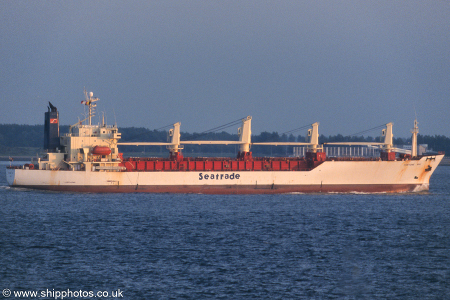 Photograph of the vessel  Fortune Bay pictured on the Westerschelde passing Vlissingen on 18th June 2002