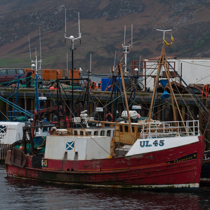 Photograph of the vessel fv Franchise pictured at Ullapool on 10th May 2014