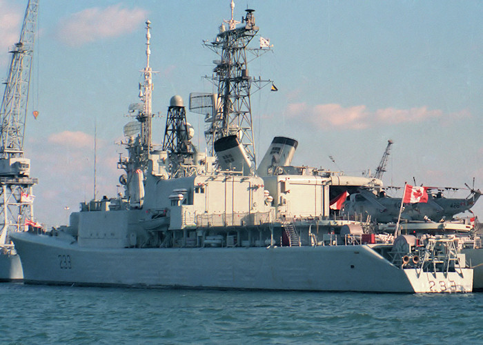 Photograph of the vessel HMCS Fraser pictured in Portsmouth Naval Base on 26th September 1987