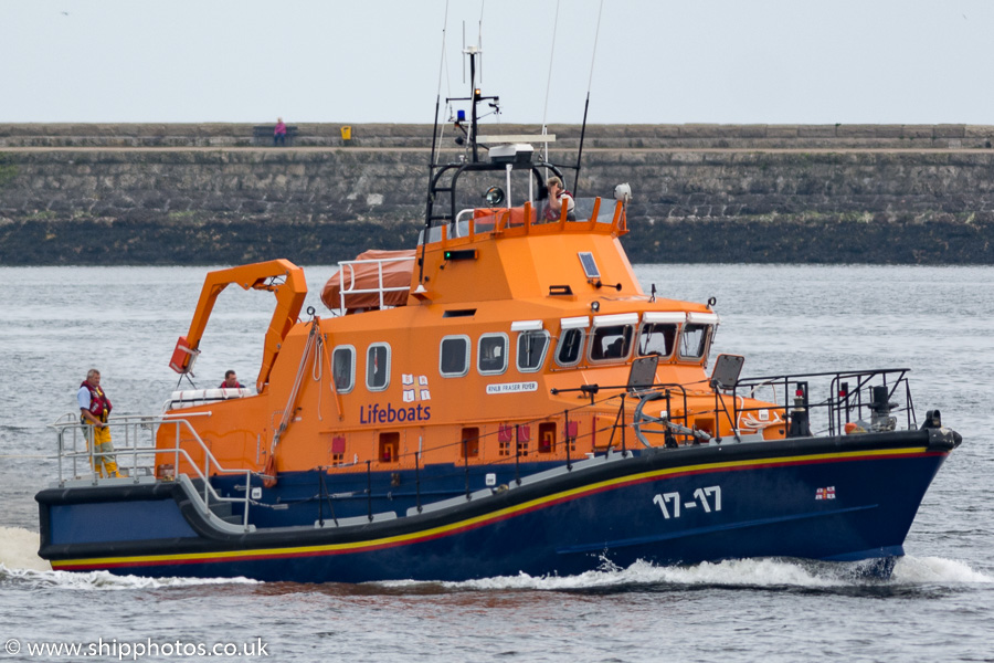 Photograph of the vessel RNLB Fraser Flyer pictured passing Tynemouth on 9th June 2018