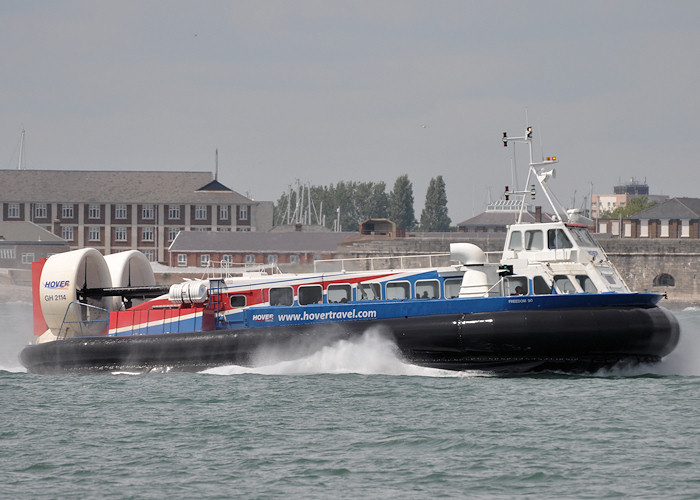 Photograph of the vessel  Freedom 90 pictured approaching Southsea on 21st July 2012
