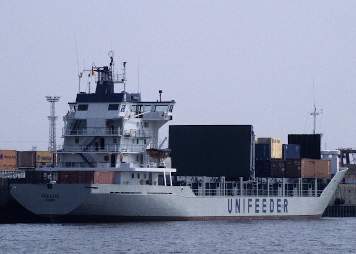 Photograph of the vessel  Freesia pictured in Hamburg on 23rd August 1995