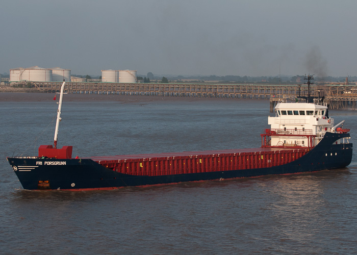 Photograph of the vessel  Fri Porsgrunn pictured on the River Humber on 18th July 2014